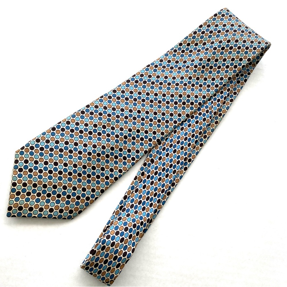 Wolf Brothers Men's Diagonal Polka Dot Silk Necktie